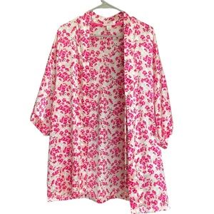 Victoria's Secret floral pink lightweight silky feel robe SzS/M